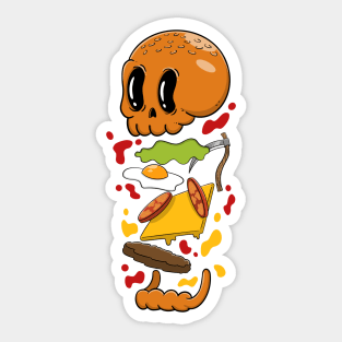 Skull Burger Sticker